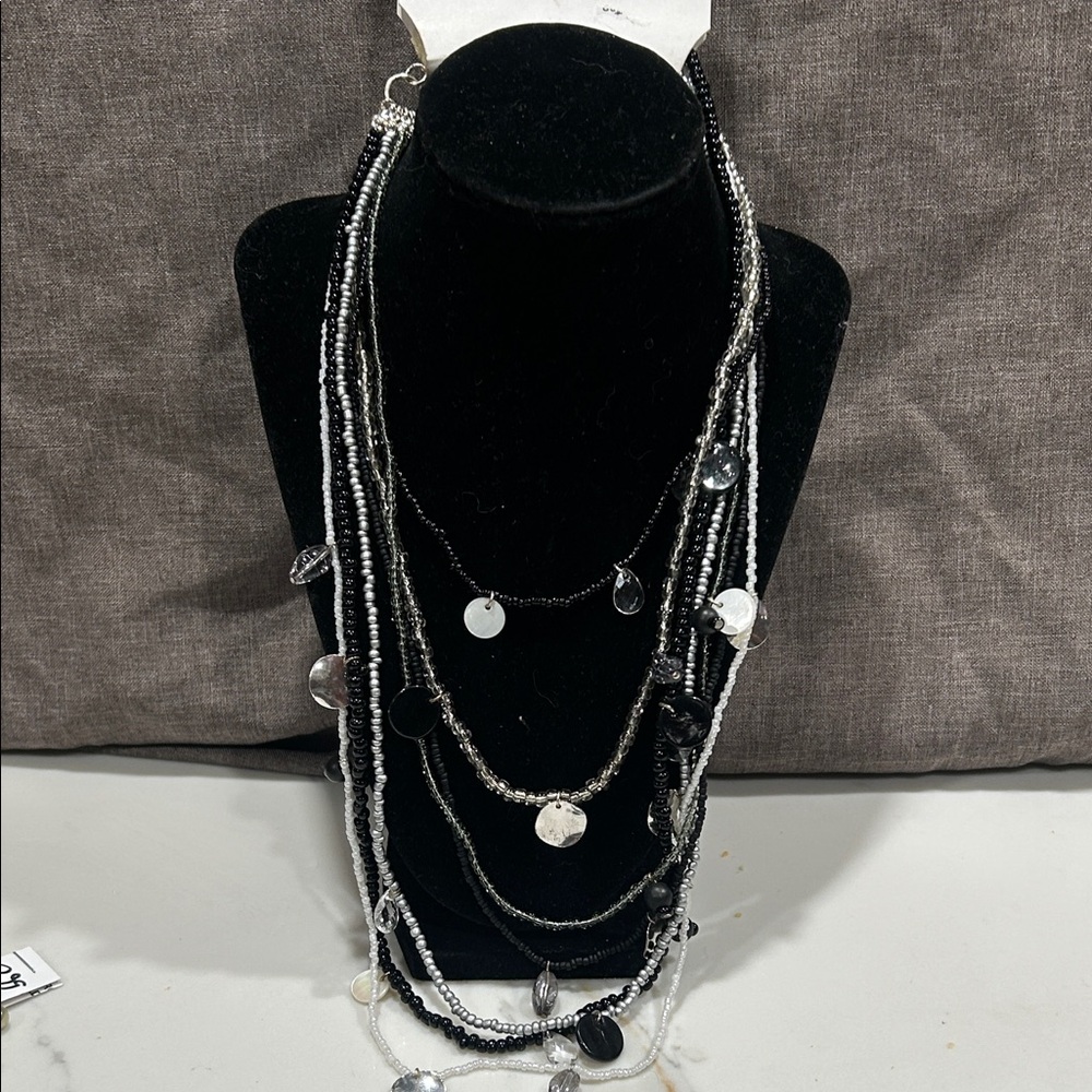 Minicci Chic Black and Silver Layered Necklace